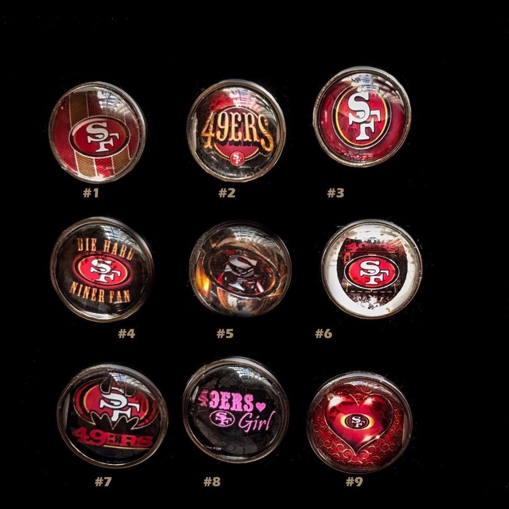 San Francisco 49rs Ginger Snap buttons 4@12